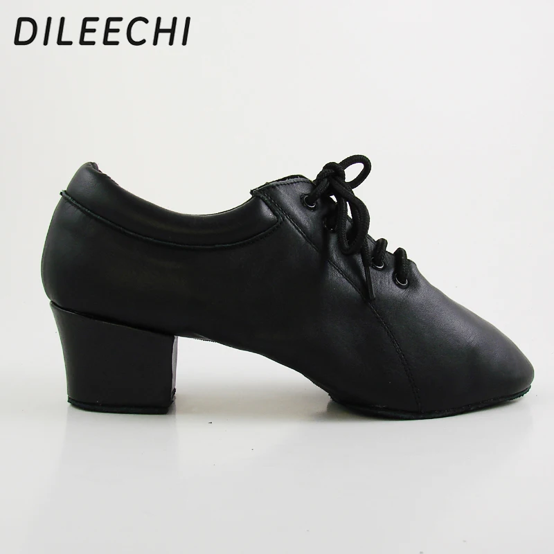 DILEECHI мужские туфли из натуральной кожи для латиноамериканских танцев на каблуке
