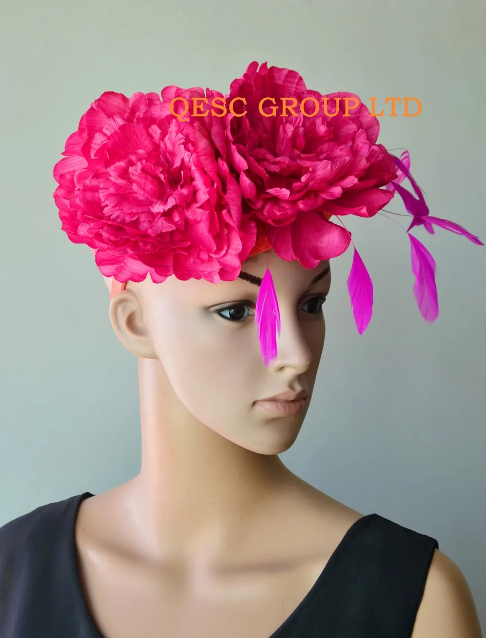 Новые ярко розовые коралловые шапочки вуалетки Sinamay для Кубка Мельбурна Ascot Races