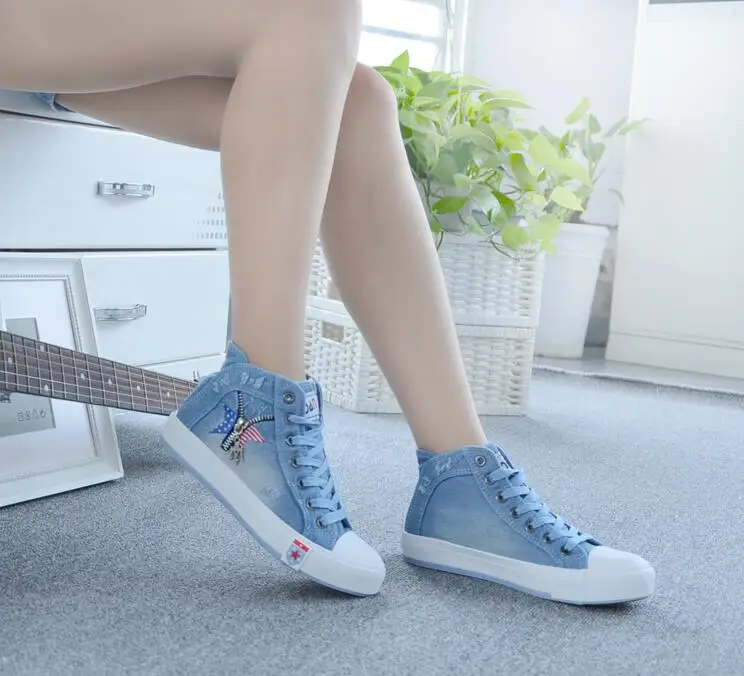 Модные женские высокие парусиновые кроссовки женская повседневная обувь на