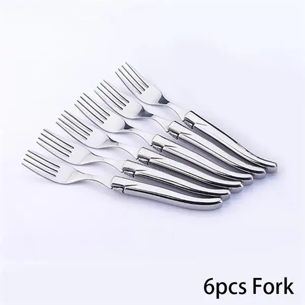 6 forks without box 6 шт./компл. стиль Laguiole ножи вилка твердый набор столовых приборов из нержавеющей стали столовая Посуда Рождественский Ресторан Посуда Столовые приборы кухонный бар - Цвет: 6 forks without box