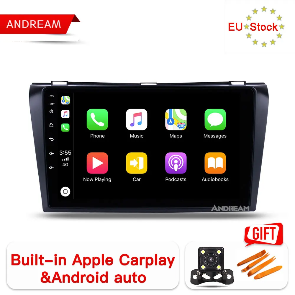 9 дюймов ips Android 8 1 Автомобильный DVD 2 + 32G Carplay для MAZDA 3 2004 2009 2din автомобильный Радио gps
