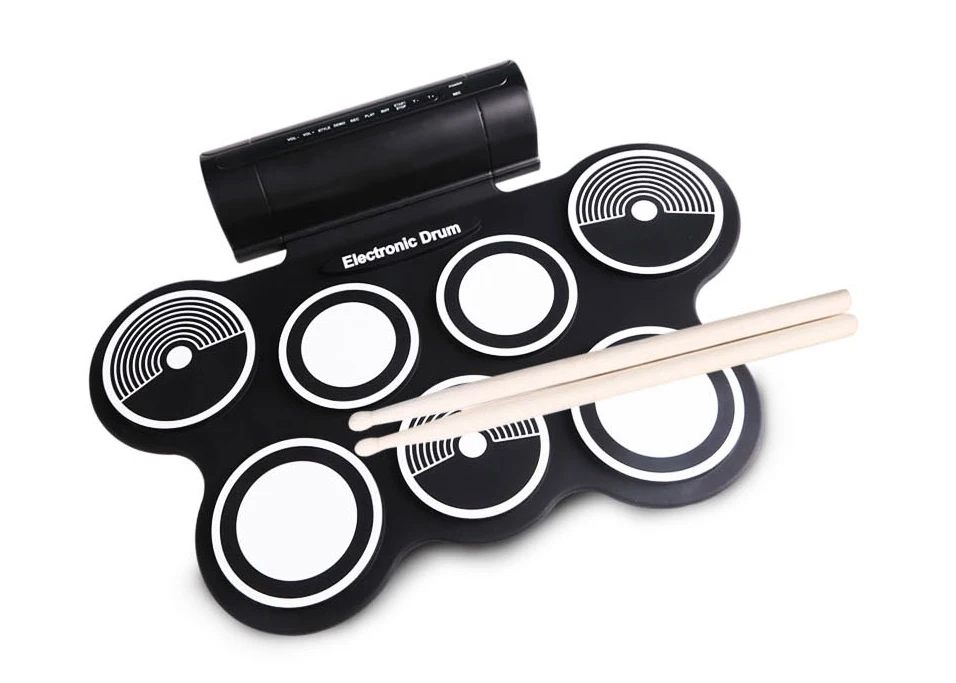 Профессиональный Портативный Roll Up USB MIDI машина электронная Барабаны Pad комплект ударные инструменты с Барабаны tick для меломана