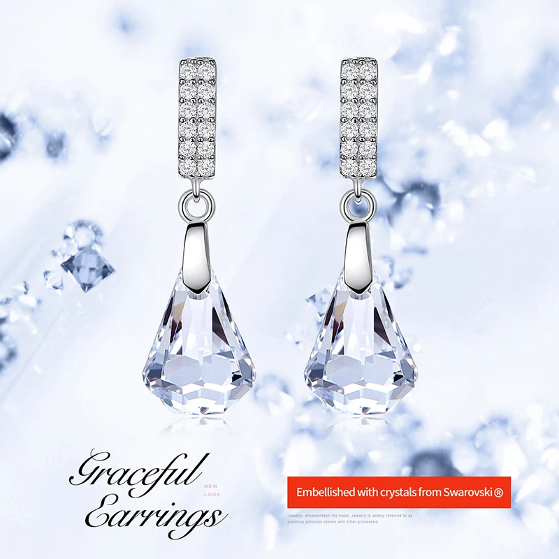 Серьги Cdyle из стерлингового серебра 925 пробы серьги с кристаллами геометрическим
