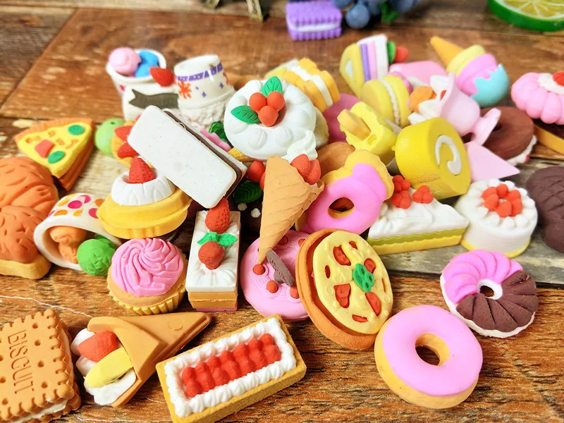 60 шт. kawaii ластик милый креативный Торт Мороженое головоломка Ластики для карандашей школы стационарный резиновый детский подарок