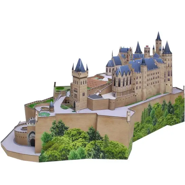 DIY Hohenzollern замок Германия Ремесло Бумажная модель 3D обучающие игрушки ручной