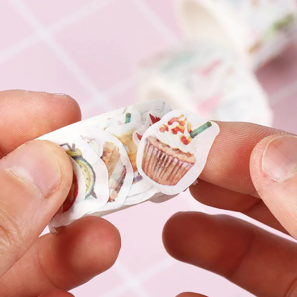 17 видов стилей 80 шт. свежий круг печать лента для декорации Washi DIY дневник в стиле Скрапбукинг клейкую ленту наклейки милый стационарные