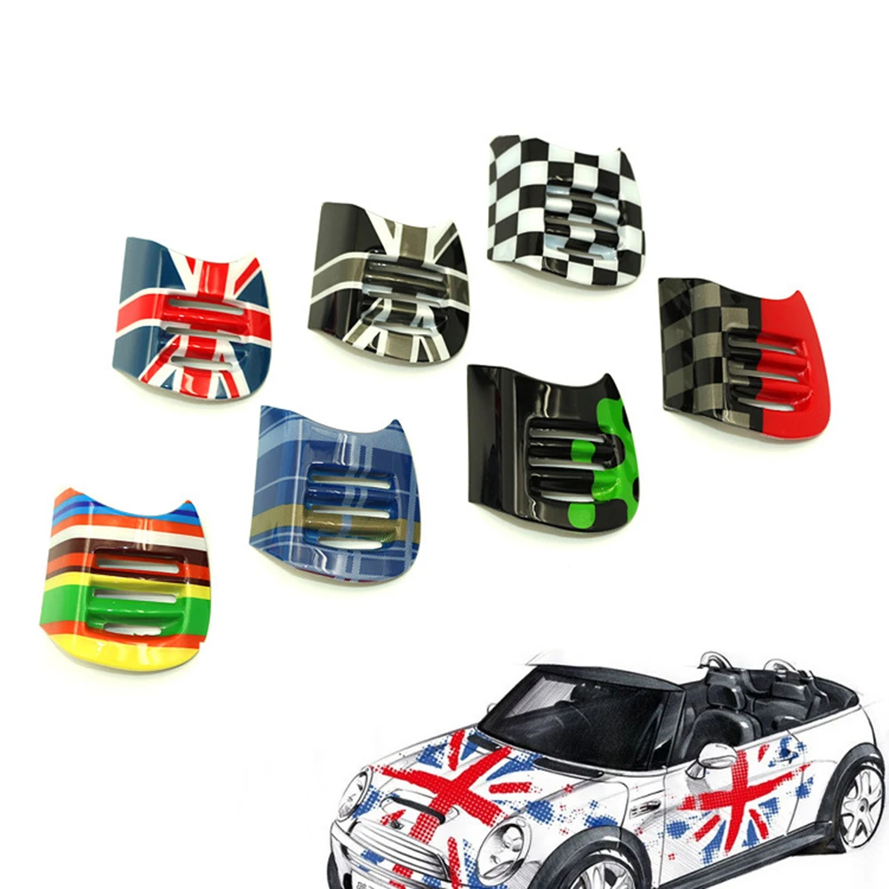 

2Pcs Union Jack Air Condition Vent Outlet Cover Sticker Decoration For BMW Mini Cooper F56 F55 2014-2015 Car Styling Accessories
