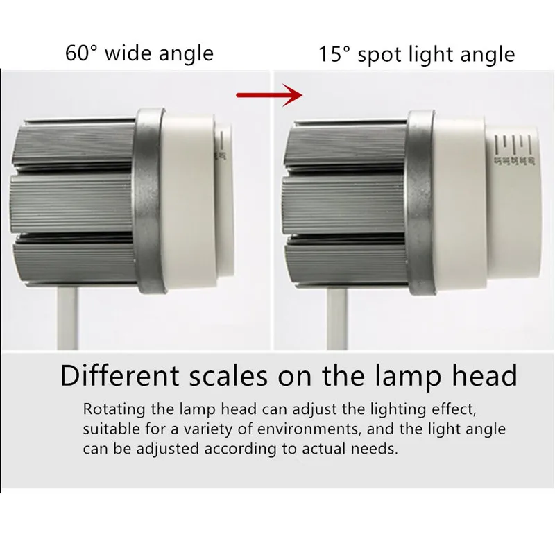 Рельсовая направляющая 10 Вт направляющие рельсы 30 рельсовые прожекторы 20 угол