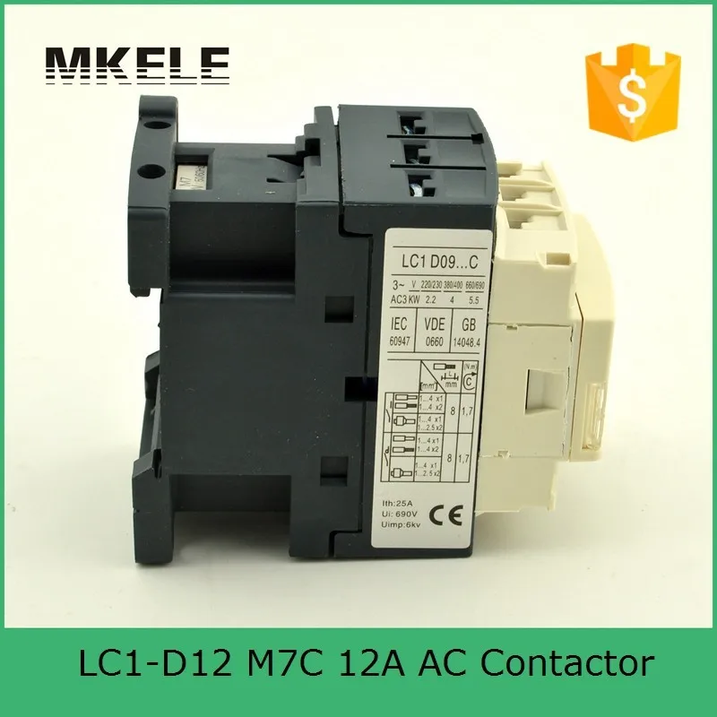 

LC1-D12 M7C 12A 3P+NO+NC magnetic contactor telemecanique magnetic electrical contactor 220V coil voltage with high quality