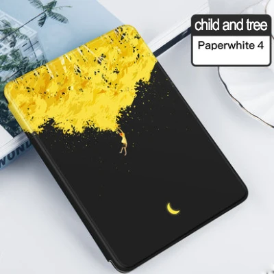 Тонкий из искусственной кожи чехол для Funda Kindle Paperwhite 4(10th Gen Release) читалка Smart Sleep/Wake Kindle чехол - Цвет: child and tree