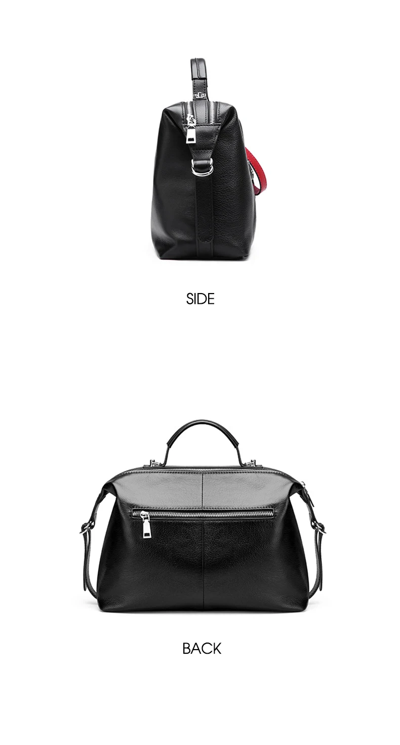 New Large Boston Bag Real Soft Leather Women's Handbag Europe Style Simple Shoulder Bag Office Lady Tote Hand Bag