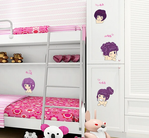 Фиолетовый персональный стикер для девочек наклейка Настенные обои со звездами