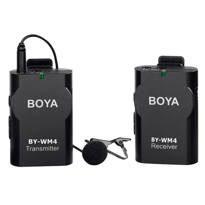 Boya BY-WM4 беспроводной Студийный конденсаторный микрофон Система петличный лацкан микрофон для интервью для iPhone Canon Nikon камера гладкая 4
