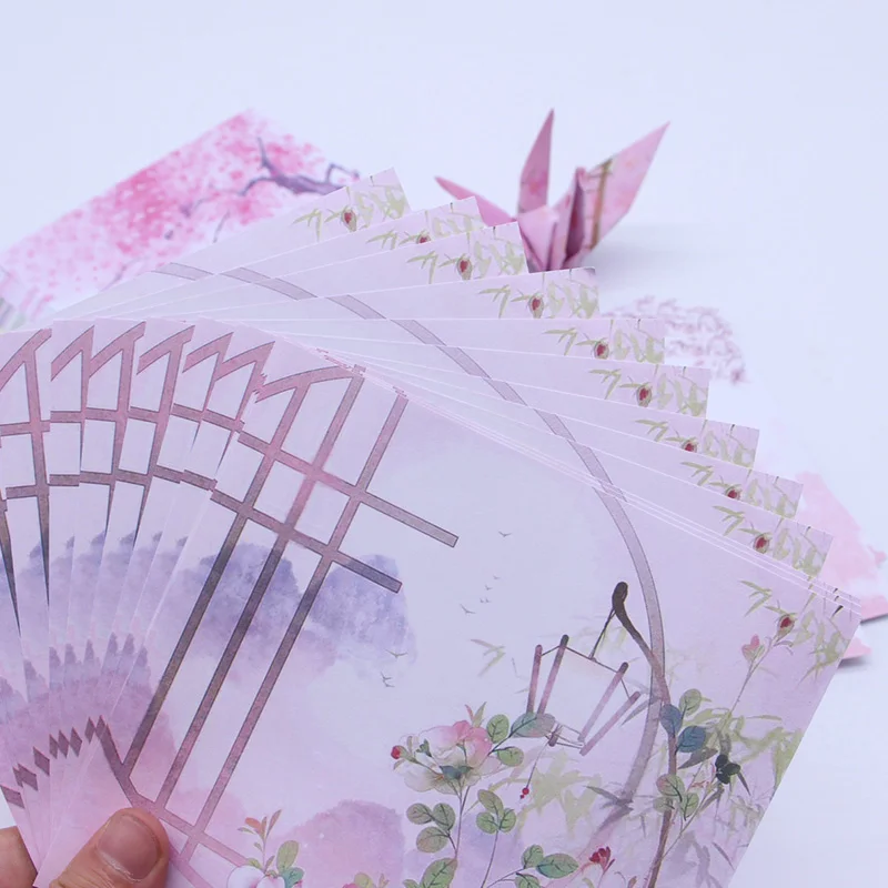 72Pcs Craft Paper Scrapbooking Stamping Handmade Paper Lovers Birthday Origami 145x145mm Double Sided Printing Kraft Papers