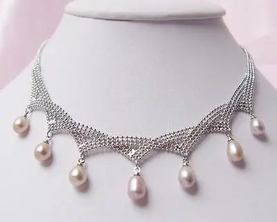Изысканное ожерелье с кулоном из пресноводного жемчуга фиолетового цвета|necklace