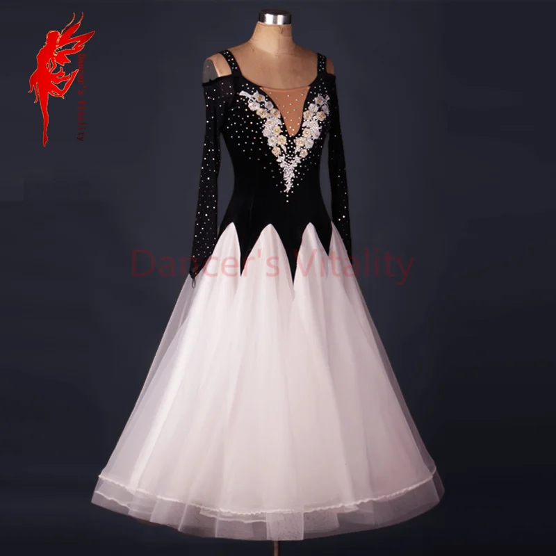 

New!spandex ballroom dance costumes senior sexy stones long sleeves ballroom dance dress for women ballroom dance dresses S-6XL
