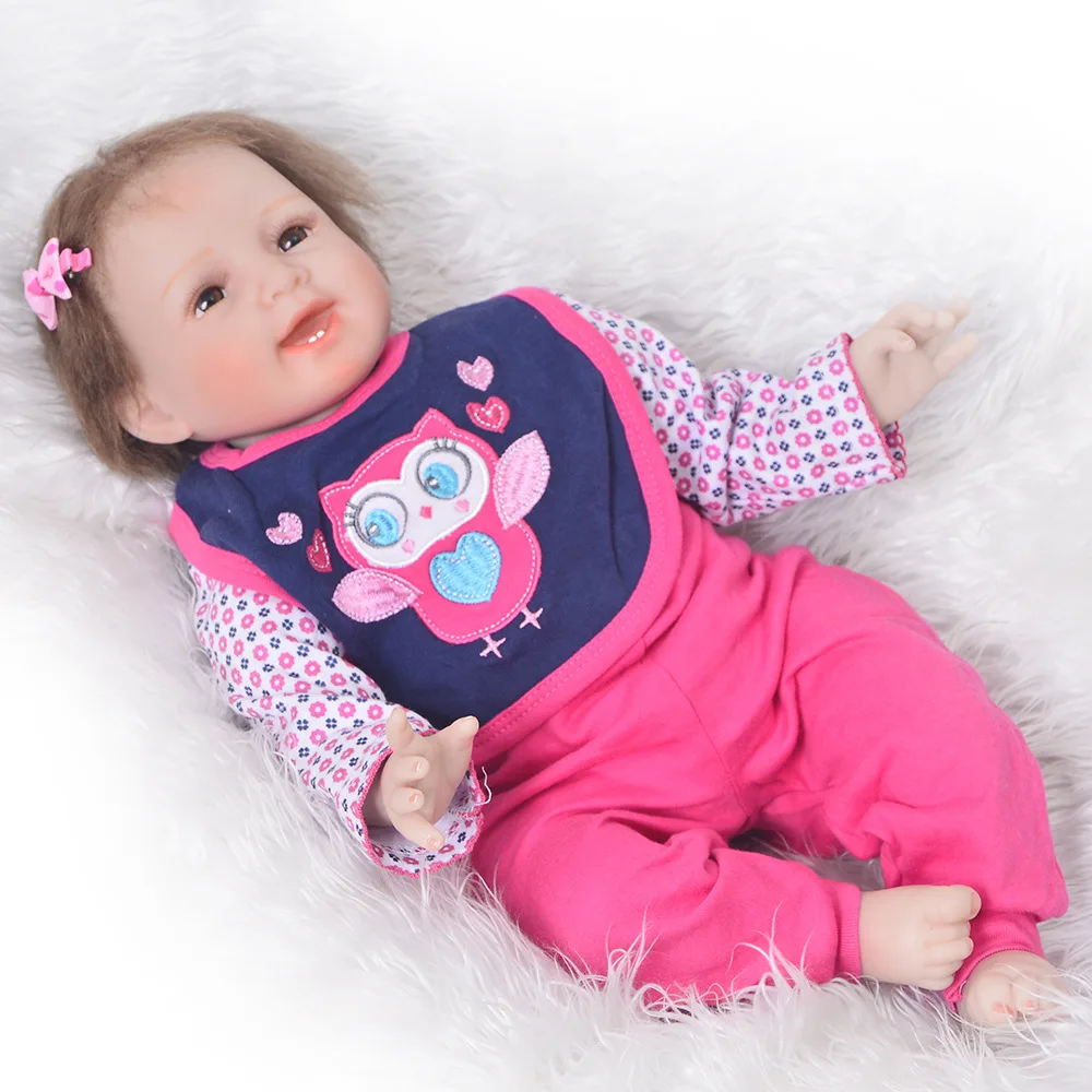 22 дюйма силиконовая виниловая Кукла Reborn Baby Реалистичная кукла для новорожденных