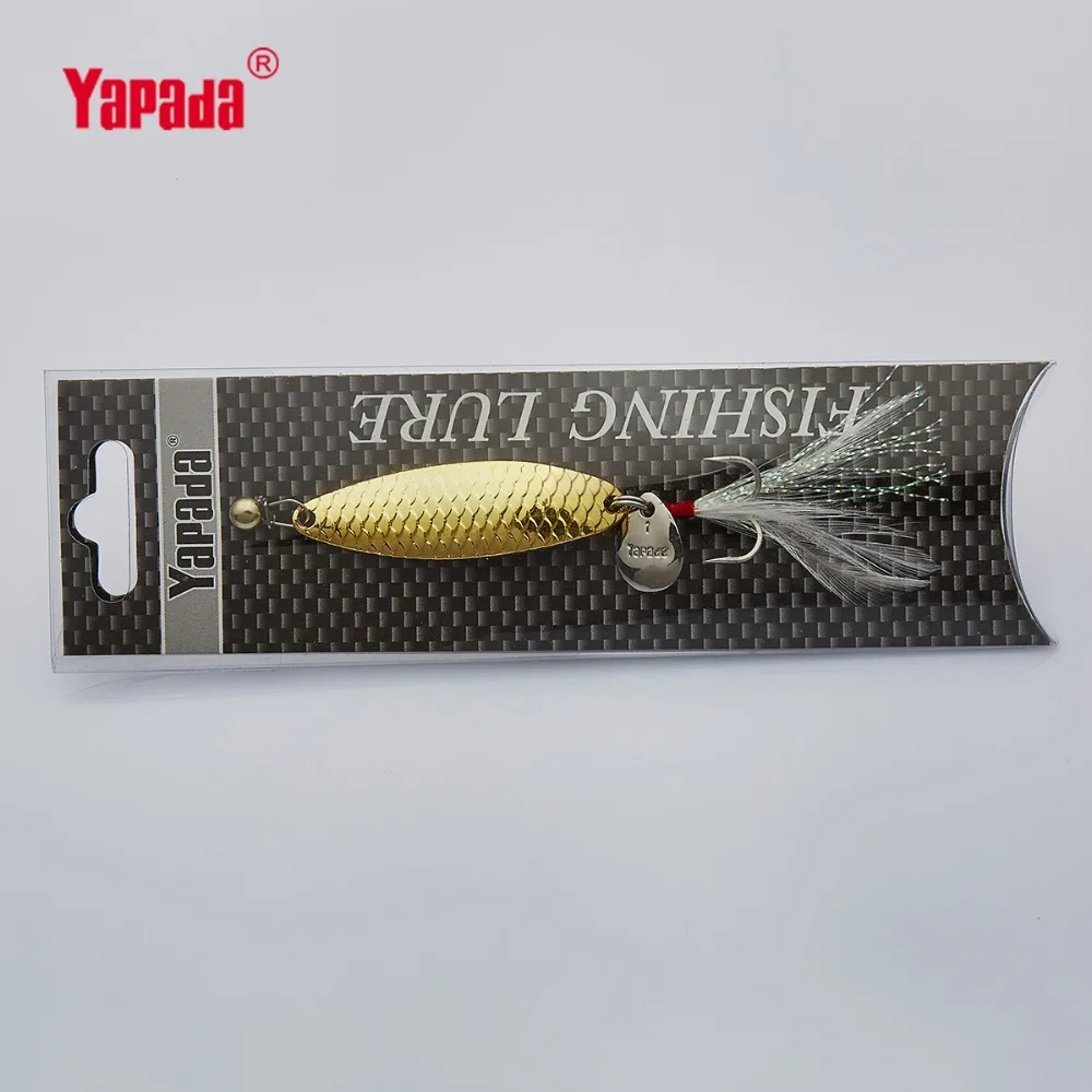 YAPADA Spoon 013 Loong тройной крючок + перо коготь с блестками 10 г/55 мм 15 20 г/58 многоцветная