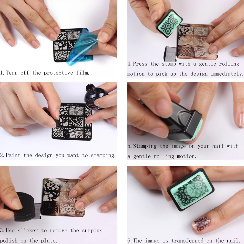 Finger Angel 1 шт. Хэллоуин дизайн пластины для штамповки ногтей штамп изображения Уникальный Забавный мультфильм череп 6*12 см DIY шаблон для ногтей