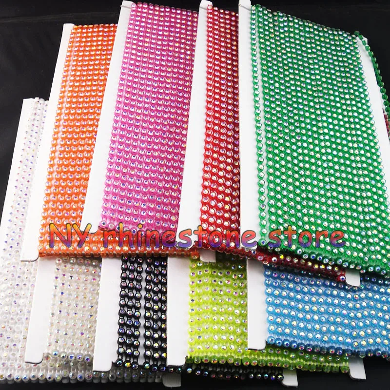 1 ярд SS12 3 мм класса ААА прозрачные AB стеклянные кристаллы стразы с цепочкой
