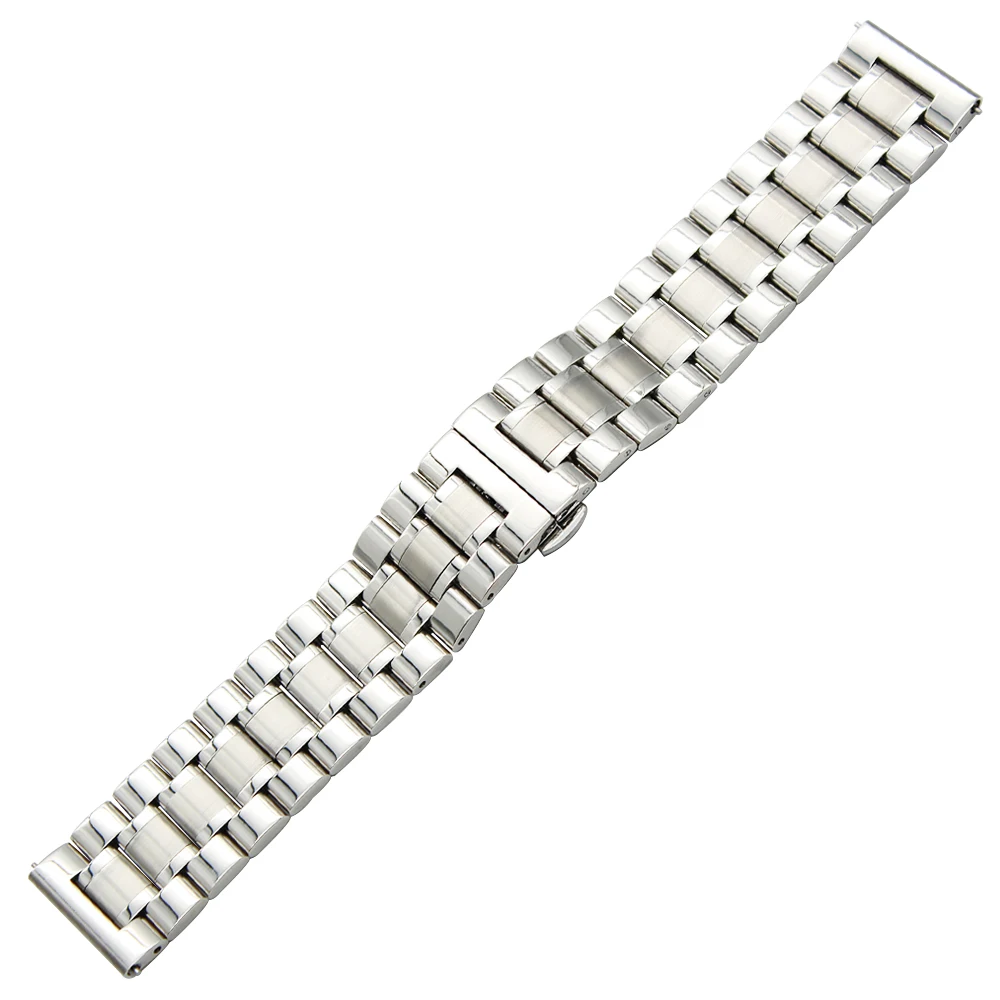 

20mm 22mm Stainless Steel Watch Band Quick Release Strap for Casio Men Women Butterfly Buckle Wrist Bracelet Black Grey Silver