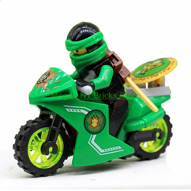 Для мотоцикла ниндзя, фигурки, Kai Jay Zane Nya Lloyd Garmadon WU с оружием, строительные блоки, кирпичи, игрушки