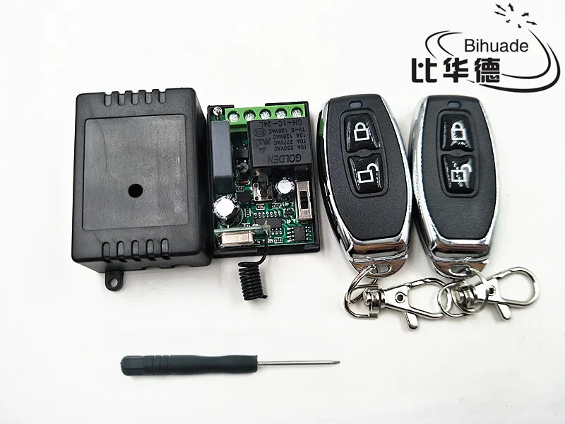 433Mhz 2 buttons Universal Wireless Remote Control Switch DC 220V relay Receiver Module and RF Transmitter learning code 1527 |