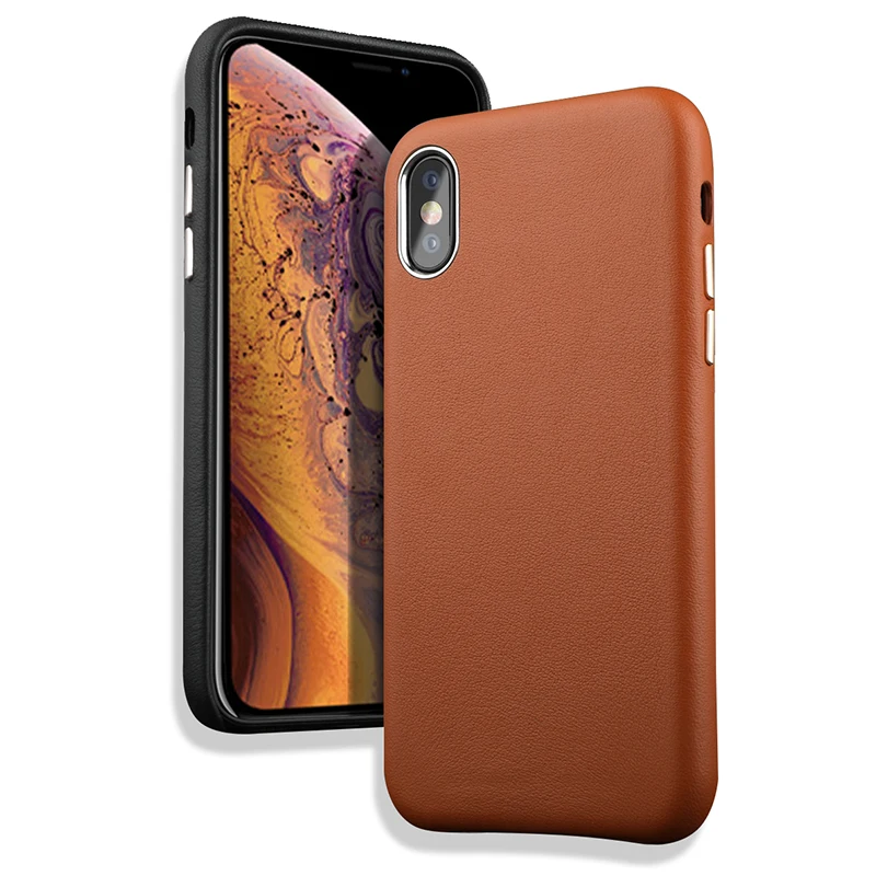 For iPhone Xs Max Case Luxury Official Anti-Knock Genuine Leather Cover Fundas X Xr 7 8 Plus Phone Sehll Coque |