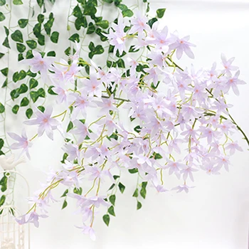 purple Цветок из искусственного шелка один филиал Вишневый Блосс дорога свинцовый танцы Flowe свадебное Моделирование Цветочные поддельные цветы для домашнего декора - Цвет: purple