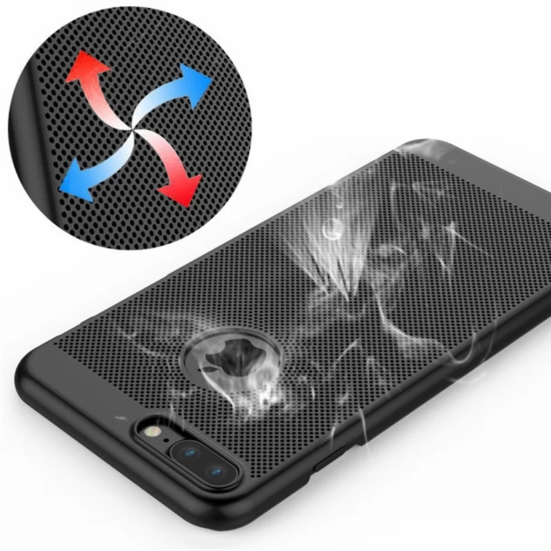 Portefeuille тепловыделение чехол для iPhone 7 ультра тонкий жесткий ПК сетка задняя