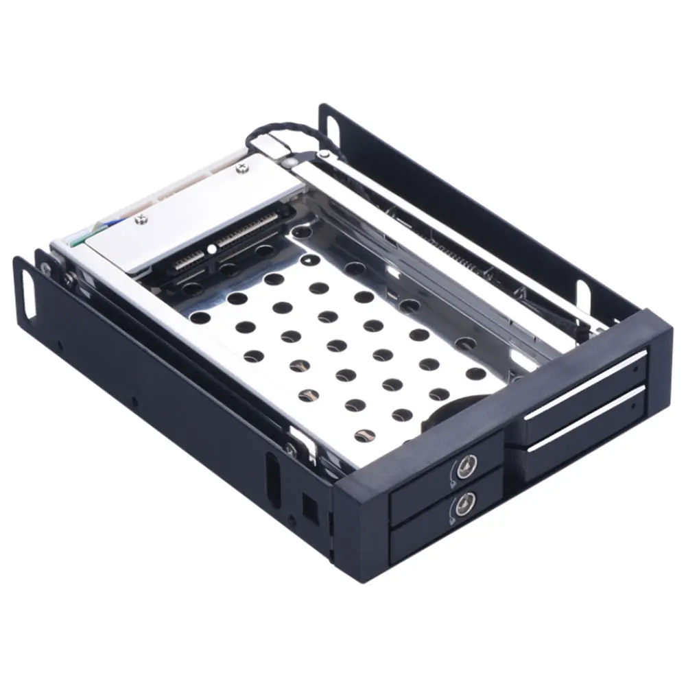 Uneatop алюминиевый 2x2," SATA лоток-меньше горячей замены SSD HDD мобильный стеллаж для 3,5" флоппи отсек жесткий диск чехол - Цвет: Black