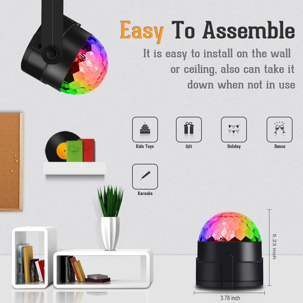 Xsky мини RGB светодиодные лампы для световых сценических эффектов кристалл магический шар 3 Вт сценический эффект лампы лазерный проектор для вечерние дискотеки DJ