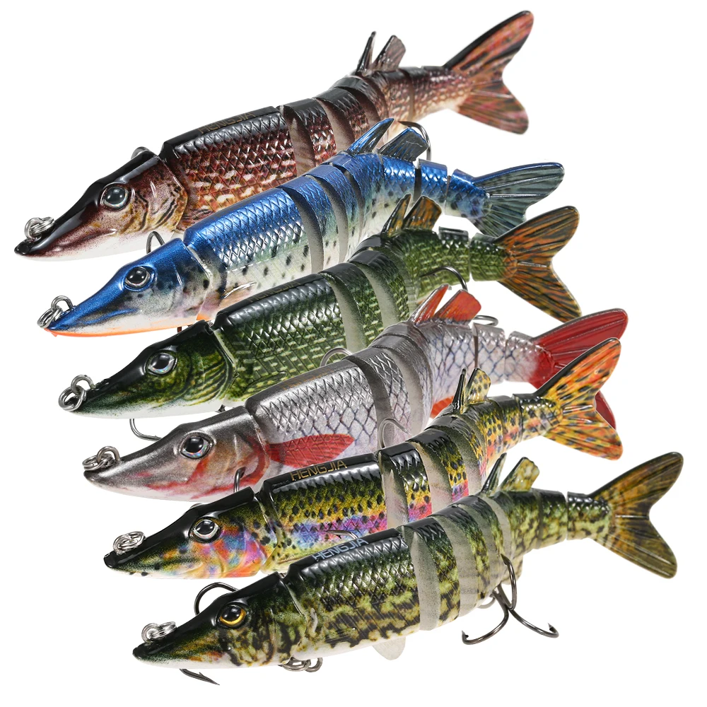9 segement Щука мускулистая рыболовная плавающая приманка Crankbait жесткая рыболовный