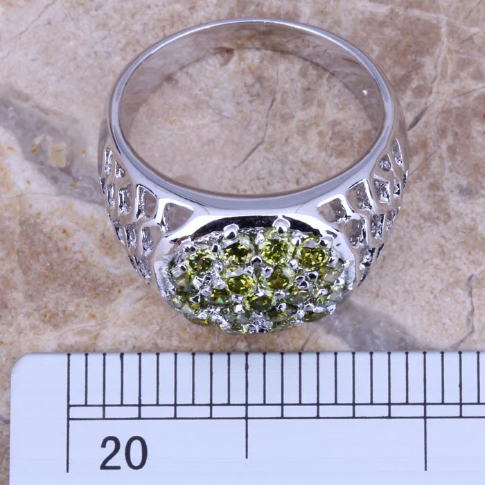 Шелковистый Зеленый Перидот посеребренный Размер кольца 6/7/8/9 R0254|bag pencil|bag logobag for