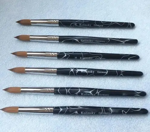 Round size12 1pcs Большой размер колонок для украшения ногтей, круглые кисти для краски, акриловый Гель-лак для наращивания, покрытие для ногтей, ручка для рисования - Цвет: Round size12 1pcs