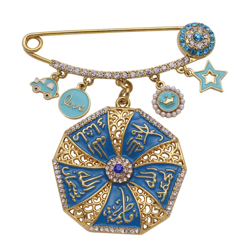 muslim islam Mohammed Allah Turkish evil eye Scarf Hijab crystal Stainless Steel Pin brooch Baby | Украшения и аксессуары