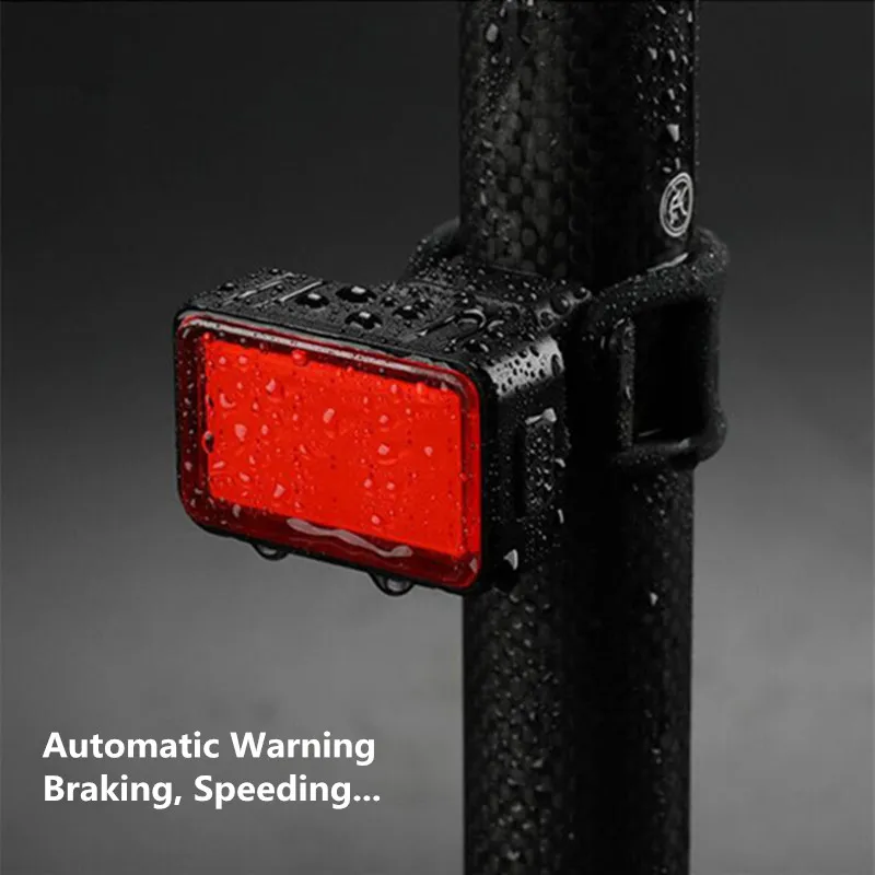 USB Перезаряжаемый Интеллектуальный индукционный стоп сигнал для велосипеда 100LM