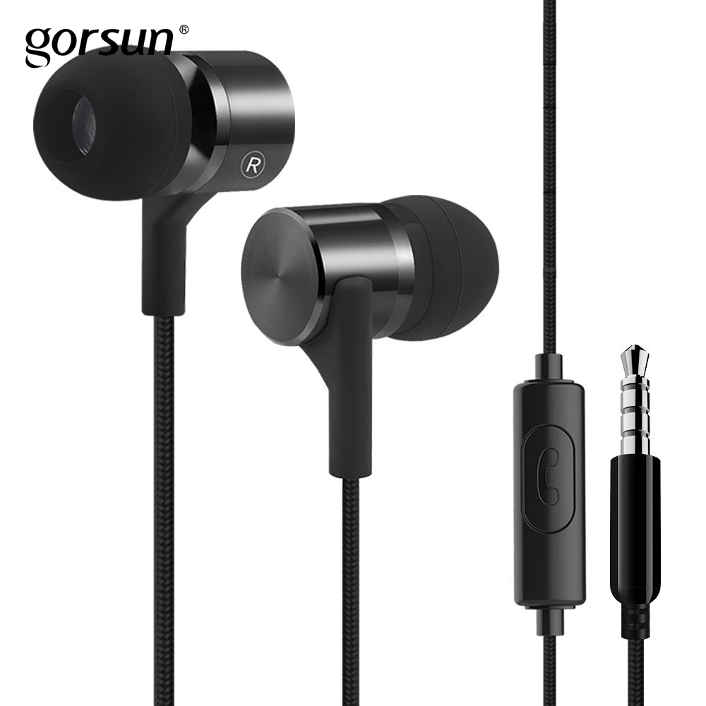 Металлические наушники-вкладыши Gorsun C8 проводные стереогарнитура с басами и