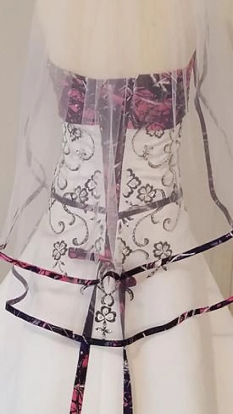 Crockoonboo Sweetheart Embroidery A-Line Camo Muddy Girl Wedding Dresses Slim Beading Bridal Gowns Formal Customized For Bride's