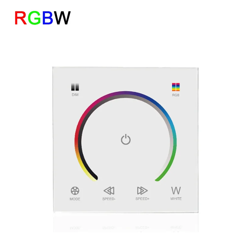 JM-TOUCH-MB08 86 переключатель сенсорной панели DC12-24V контроллер диммер, переключатель Одноцветный/CT/RGB/RGBW Светодиодная лента закаленный стеклянный настенный переключатель - Цвет: JM-TOUCH-MB08