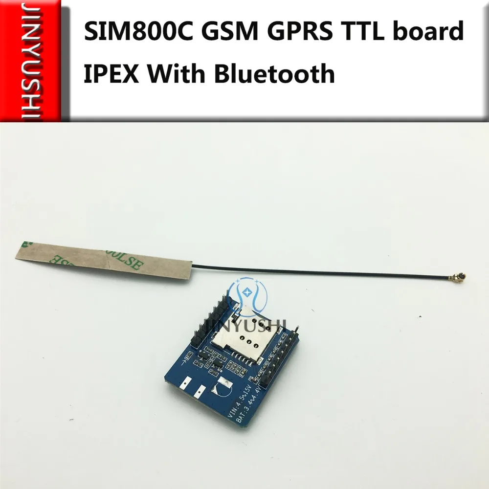 JINYUSHI для SIM800C GSM GPRS 2G TTL макетная плата + FPC Антенна IPEX с Bluetooth DTU четырехдиапазонный