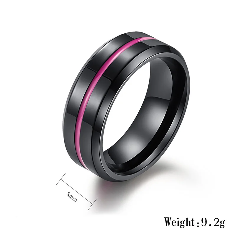 Лидер продаж Трендовое титановое кольцо для мужчин тонкая синяя/зеленая/Розовая