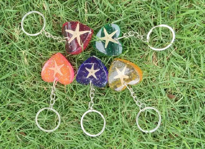 10 шт. realstarfish lucite сердце брелок ювелирный Таксидермии подарок море В виде ракушки. стиль