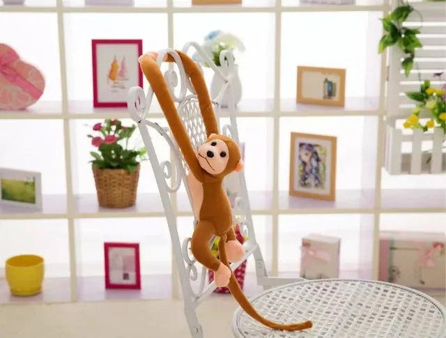 H 60 см Kawaii длинные руки обезьяна от руки до хвоста плюшевые игрушки детские спящие, успокаивающие Животные Куклы Мягкие плюшевые обезьяны детский подарок B1019 - Цвет: H