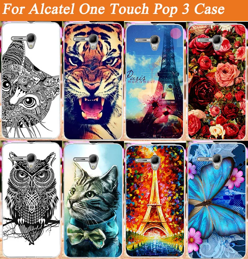 Узоры чехол для Alcatel One Touch POP 3 5 дюймов 5025D 5025 задняя крышка DIY окрашенный в наличии