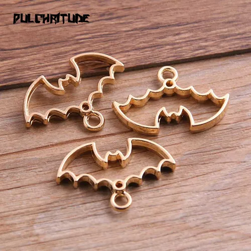 KC gold PULCHRITUDE 4 шт. 20*30 мм два цвета сплав ювелирные аксессуары животное летучая мышь Шарм полые клей пустой кулон лоток ободок 11D85 - Окраска металла: KC gold
