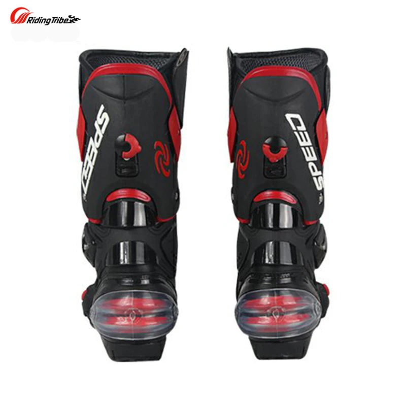 Мужские мотоциклетные ботинки кожаные из микрофибры с защитой от падения для