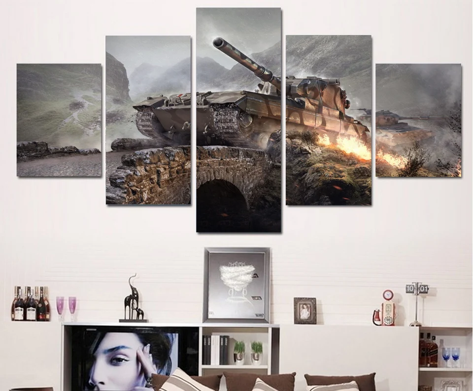 HD Печатные танки wargaming Живопись Печать Холст декор номеров печати плакат картина
