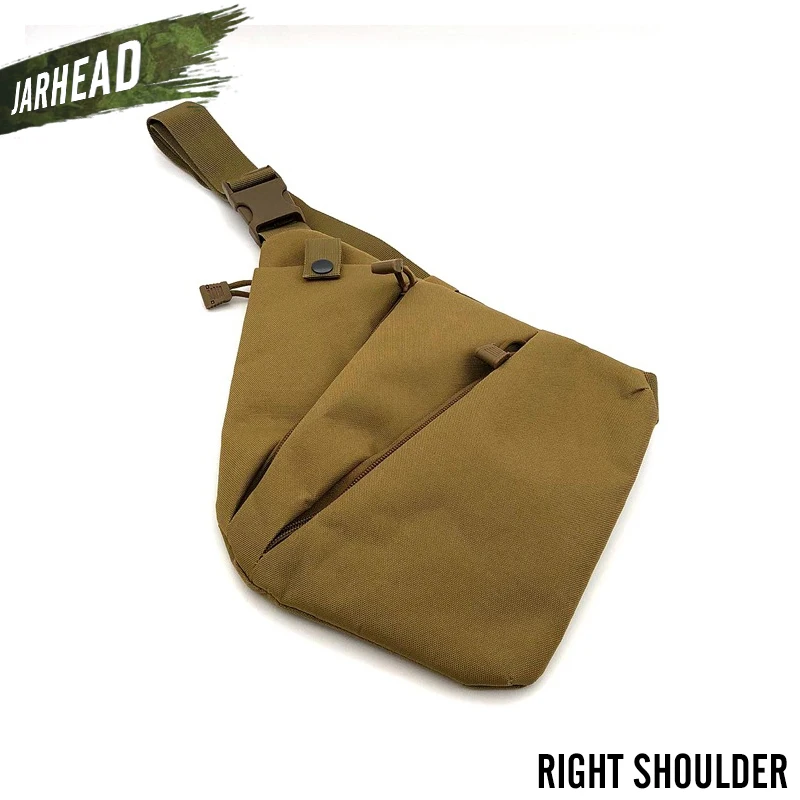 TAN-RightShoulder Наружная тактическая кобура для хранения пистолета, сумки на плечо, Мужская Противоугонная нагрудная сумка, нейлоновая Спортивная охотничья сумка для пистолета через плечо - Цвет: TAN-RightShoulder