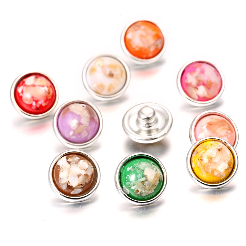 10 шт./лот 12 мм ювелирные застежки пуговицы Кнопка из натурального камня подходит